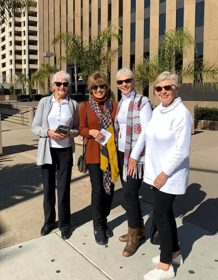 Supporters on their way to a Council meeting.