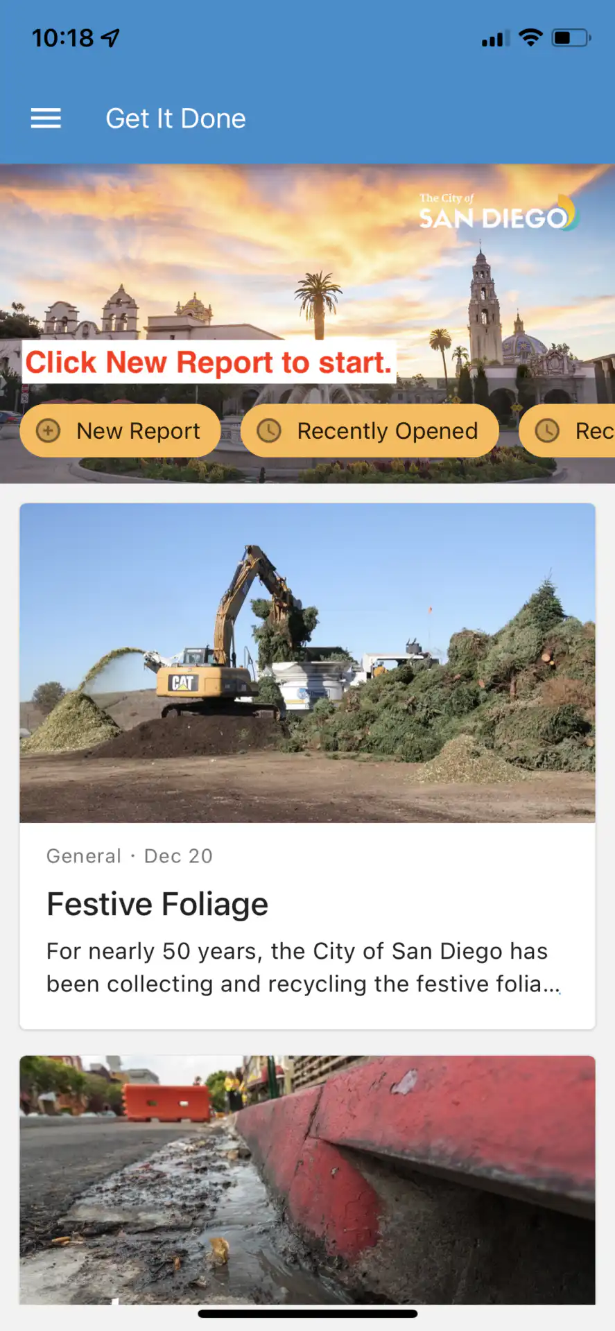 Open the app: this is the first. page.
